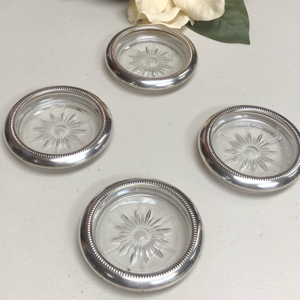 Leonard Italy Silverplate Vintage Coasters